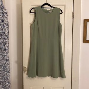 H&M Scalloped Edge Dress, sage green, size large, NWT